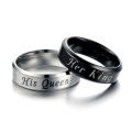 Precio barato Su rey su reina anillos de acero inoxidable, anillos de pareja para el regalo de cumpleaños del día de San Valentín al por mayor